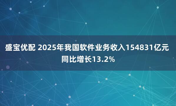盛宝优配 2025年我国软件业务收入154831亿元 同比增长13.2%