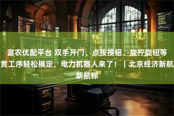 富农优配平台 双手开门、点按按钮、旋拧旋钮等连贯工序轻松搞定，电力机器人来了！｜北京经济新航标