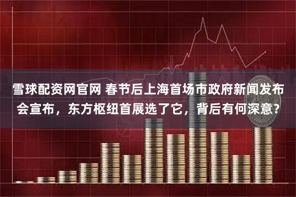 雪球配资网官网 春节后上海首场市政府新闻发布会宣布，东方枢纽首展选了它，背后有何深意？
